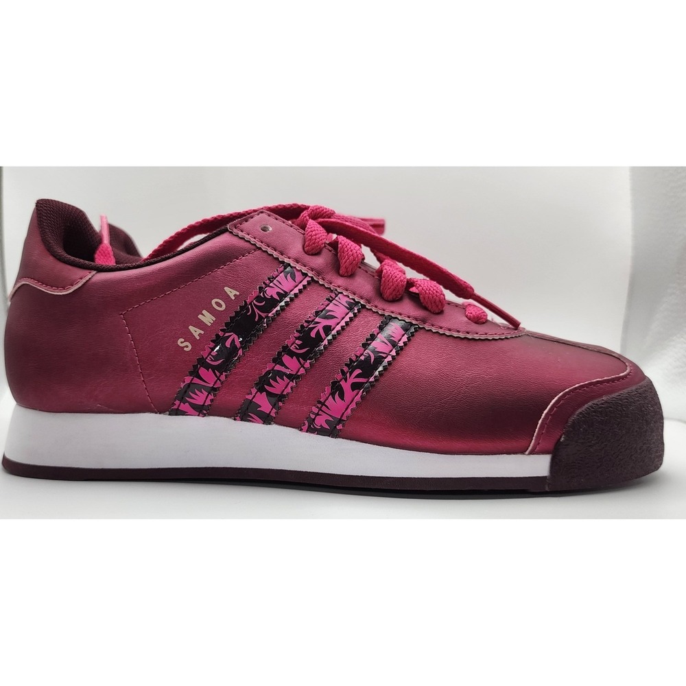 Adidas Samoa Metallic Berry Pink Floral Three-Stripes Sneakers G98609 Womens 6